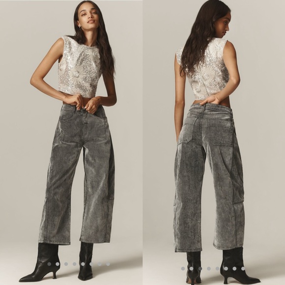 Anthropologie Pants - The Kenna mid rise heritage barrel jeans by Pilcro velvet edition